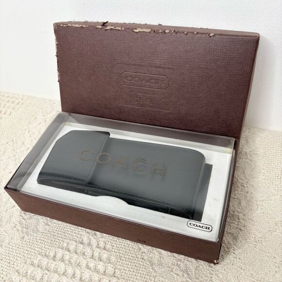 Y2K Vintage Coach Nokia Phone Case 7906 NIB Black Leather Accessory - Picture 1 of 12